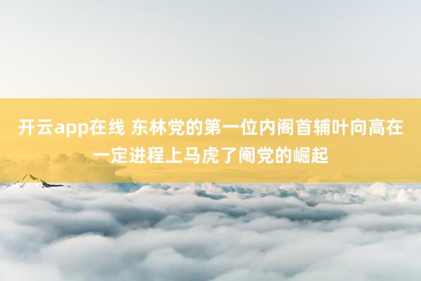 开云app在线 东林党的第一位内阁首辅叶向高在一定进程上马虎了阉党的崛起
